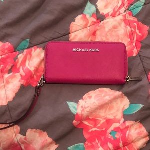 Michael Kors pink leather wallet